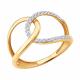 Золотое кольцо Diamant с фианитом