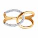 Золотое кольцо Diamant с фианитом