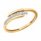 Золотое кольцо Diamant с фианитом