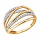 Золотое кольцо Diamant с фианитом