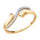 Золотое кольцо Diamant с фианитом