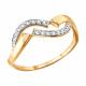 Золотое кольцо Diamant с фианитом