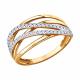 Золотое кольцо Diamant с фианитом