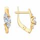 Золотые серьги Diamant с фианитом