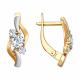 Золотые серьги Diamant с фианитом