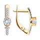 Золотые серьги Diamant с фианитом