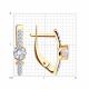 Золотые серьги Diamant с фианитом