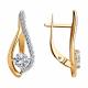 Золотые серьги Diamant с фианитом
