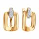 Золотые серьги Diamant с фианитом