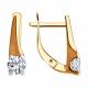 Золотые серьги Diamant с фианитом