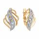 Золотые серьги Diamant с фианитом