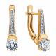 Золотые серьги Diamant с фианитом