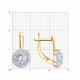 Золотые серьги Diamant с фианитом