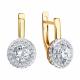 Золотые серьги Diamant с фианитом