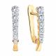 Золотые серьги Diamant с фианитом