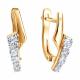 Золотые серьги Diamant с фианитом