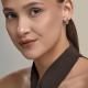 Золотые серьги Diamant с фианитом