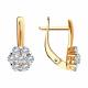 Золотые серьги Diamant с фианитом