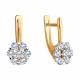 Золотые серьги Diamant с фианитом