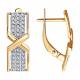 Золотые серьги Diamant с фианитом