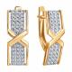 Золотые серьги Diamant с фианитом