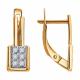 Золотые серьги Diamant с фианитом