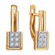 Золотые серьги Diamant с фианитом