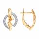 Золотые серьги Diamant с фианитом