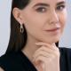 Золотые серьги-трансформеры Diamant с фианитом