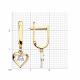 Золотые серьги Diamant с фианитом