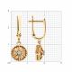 Золотые серьги Diamant с фианитом