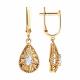 Золотые серьги Diamant с фианитом