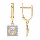 Золотые серьги Diamant с фианитом