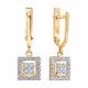 Золотые серьги Diamant с фианитом