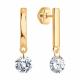 Золотые серьги Diamant с фианитом