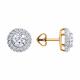 Золотые серьги Diamant с фианитом