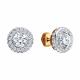 Золотые серьги Diamant с фианитом