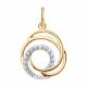 Золотая подвеска Diamant с фианитом