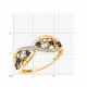 Золотое кольцо Diamant с бриллиантом и чёрным бриллиантом