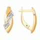 Золотые серьги Diamant с бриллиантом