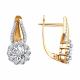Золотые серьги Diamant с бриллиантом