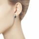 Золотые серьги Diamant с бриллиантом и сапфировым корундом