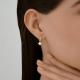 Золотые серьги Diamant с рубином и бриллиантом выращенным