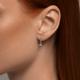 Золотые серьги Diamant с рубином и бриллиантом выращенным