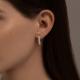 Золотые серьги Diamant с рубином и бриллиантом выращенным
