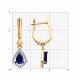 Золотые серьги Diamant с бриллиантом и сапфиром