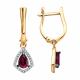 Золотые серьги SOKOLOV с бриллиантом и рубином