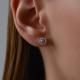 Золотые серьги Diamant с бриллиантом и гидротермальным александритом