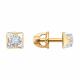 Золотые серьги Diamant с бриллиантом выращенным