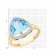 Золотое кольцо Diamant с топазом и фианитом